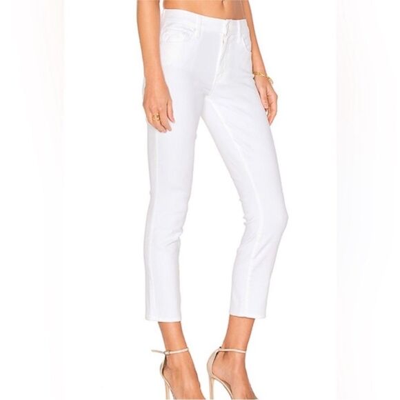 MOTHER The Looker Crop White jeans size 23 color Glass Slipper NWT $258 - Picture 5 of 7